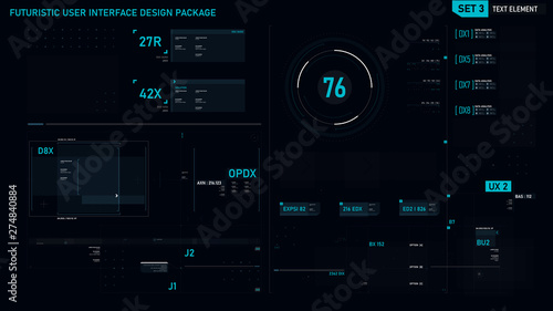Futuristic user interface design element set 03
