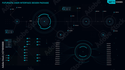 Futuristic user interface design element set 09