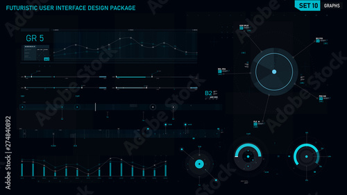 Futuristic user interface design element set 10