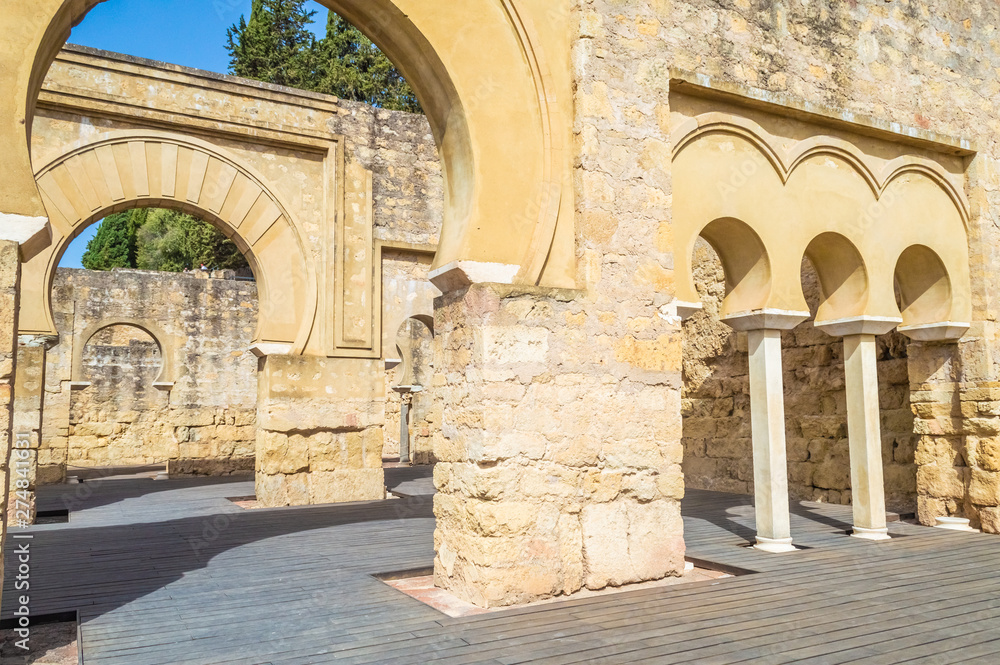 Naklejka premium Ruins of Medina Azahara, a fortified Moorish medieval palace city in Andalusia, Spain