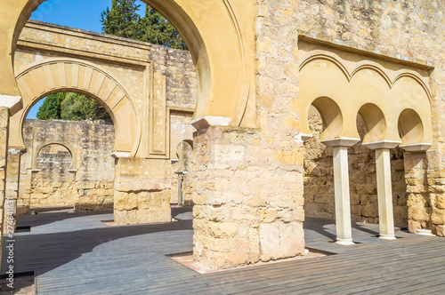 Ruins of Medina Azahara, a fortified Moorish medieval palace city in Andalusia, Spain