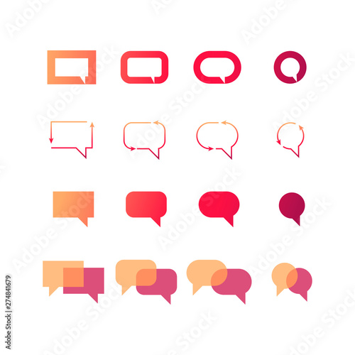 Set of vector speech bubble drop.