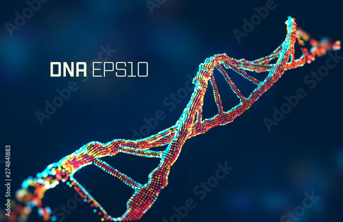 dna molecule vector illustration. Genetic science abstract background. Gene design