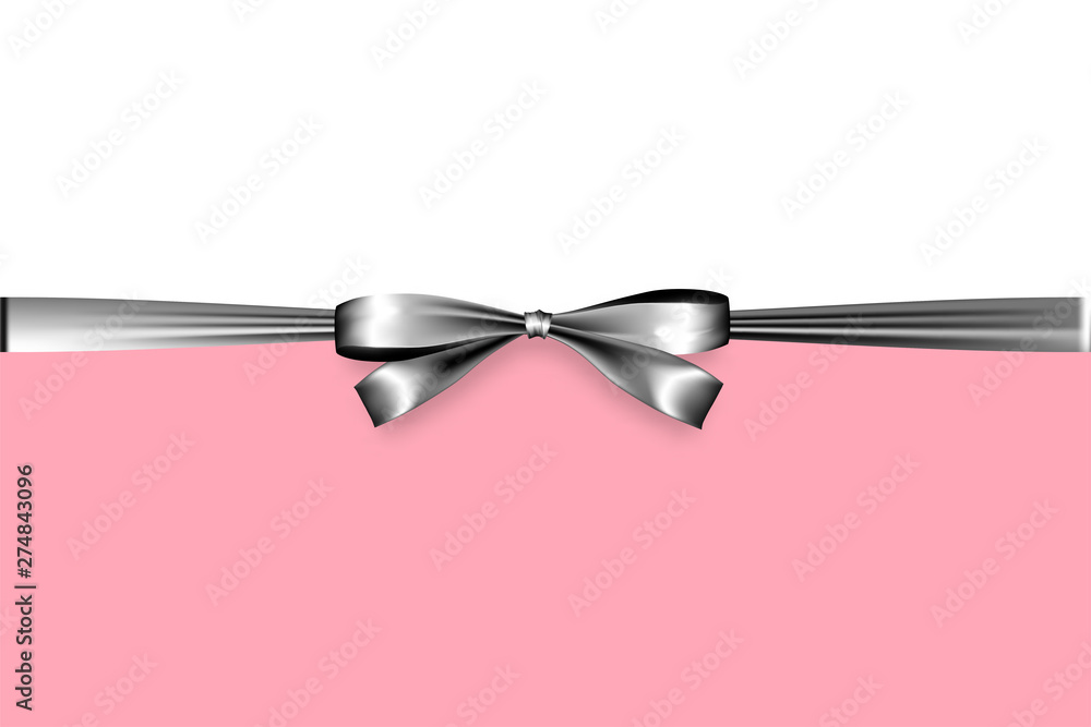Holiday satin gift bow knot ribbon silver metal Holiday satin gift bow knot ribbon silver metal