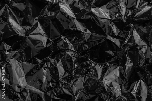 Billede på lærred Black deformed cellophane or plastic