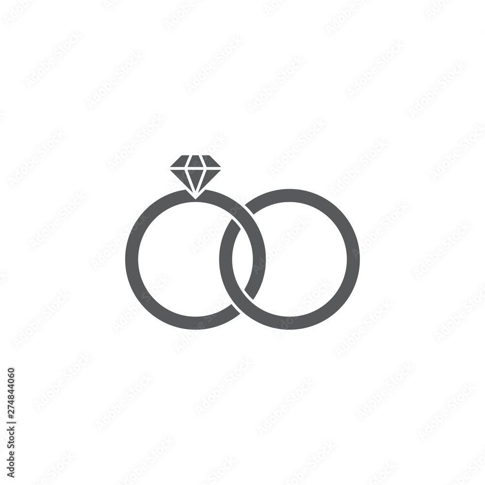 Engagement rings vector icon isolated on white background Engagement rings vector icon isolated on white background