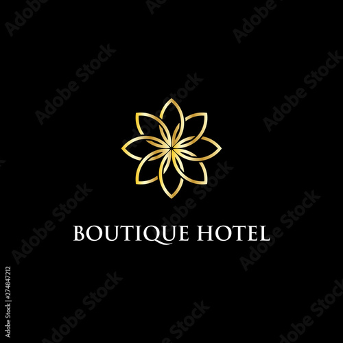 Fototapeta Naklejka Na Ścianę i Meble -  modern Boutique hotel logo Design inspiration, luxury and clever vector illustration
