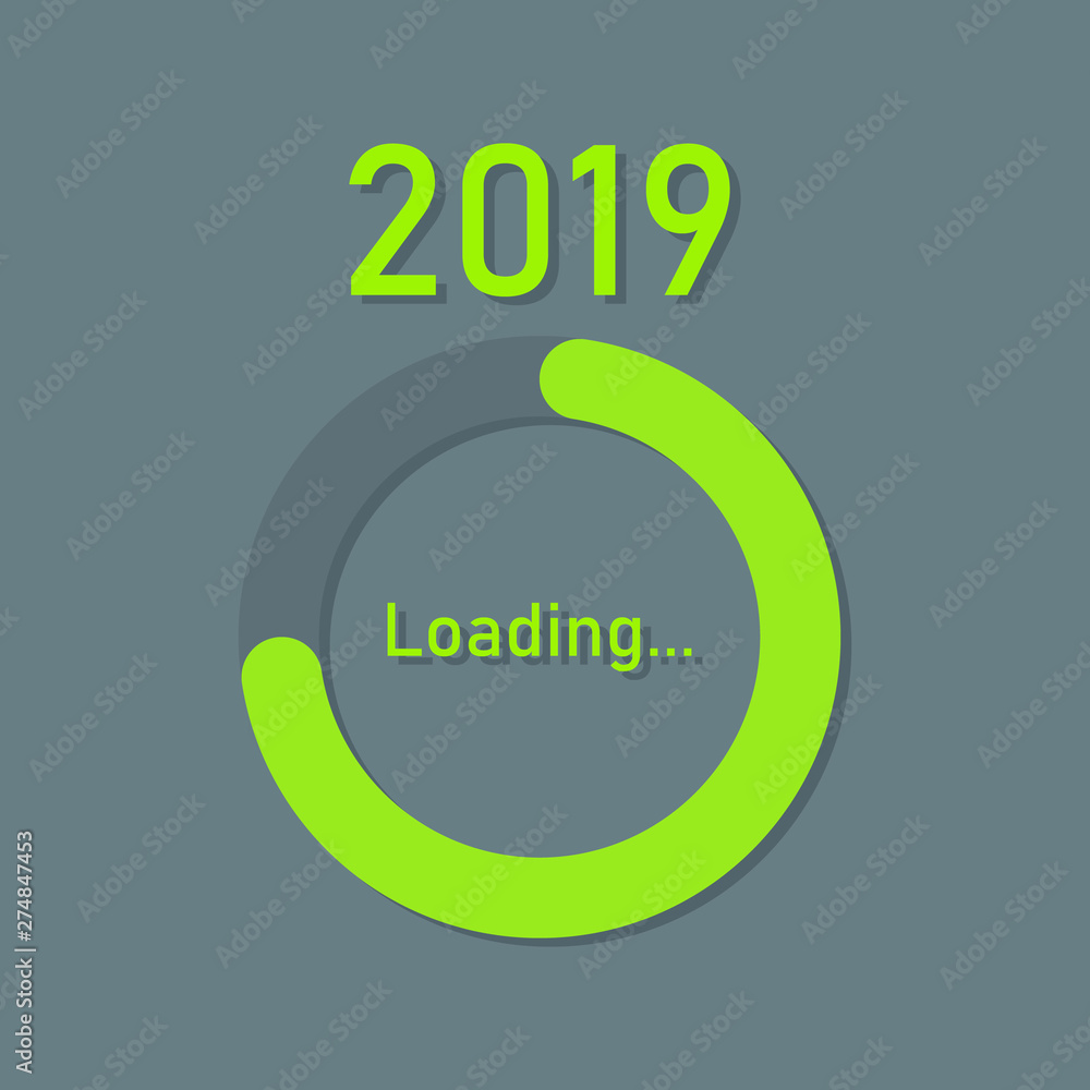 progress bar year 2018 to 2019 loading vector illustration progress bar year 2018 to 2019 loading vector illustration