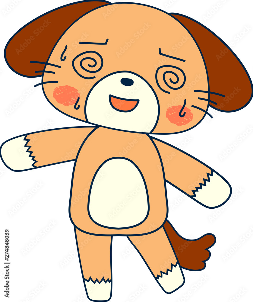 Obraz premium Full-length illustration of the cute dog character