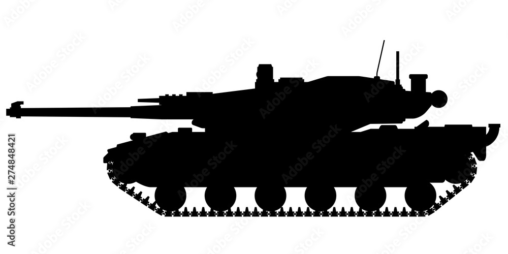 American battle tank silhouette.