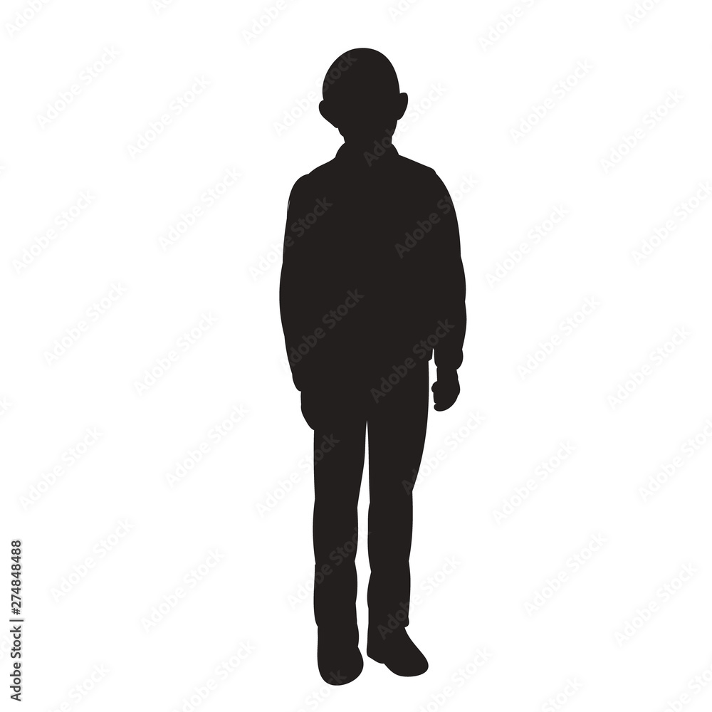 vector, isolated, silhouette of a guy, a boy is standing