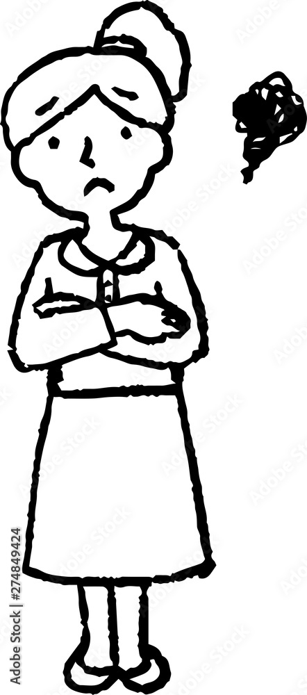 Monochrome Illustration of a woman face and pose 2 Monochrome Illustration of a woman face and pose 2