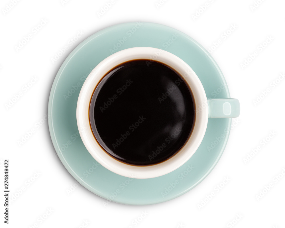 coffee cup top view isolated on white background. with clipping path. coffee cup top view isolated on white background. with clipping path.
