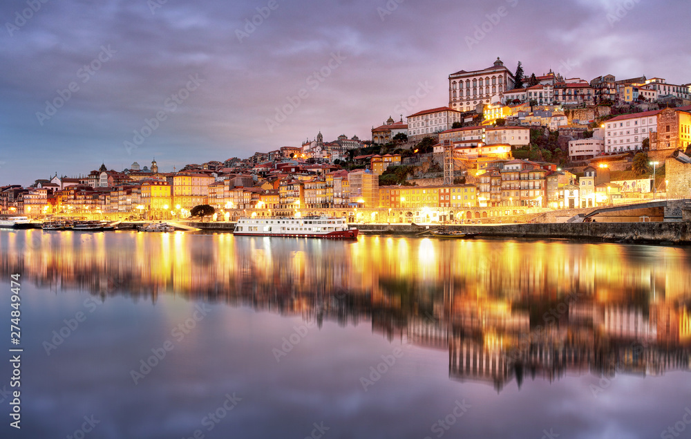 Porto, Portugal old town skyline on the Douro River
