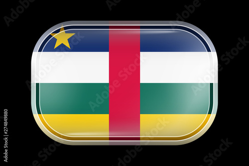 Flag of Central African Republic. Matted Vector Icon. Vector Rectangular Shape