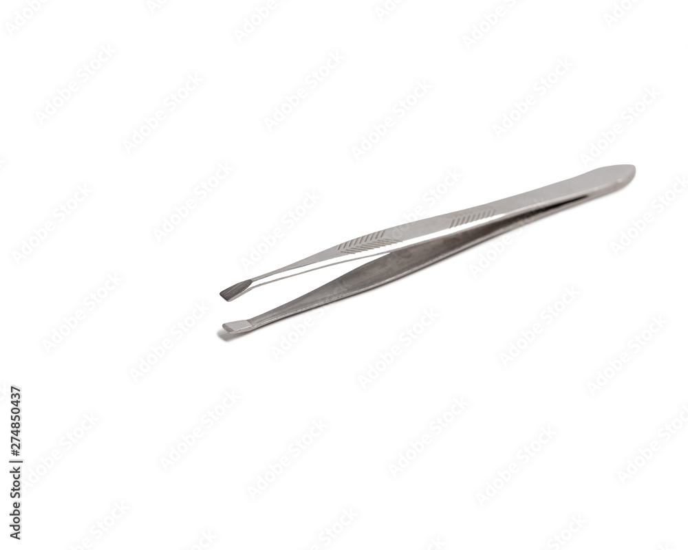 Stell tweezers isolated on white background. Stell tweezers isolated on white background.