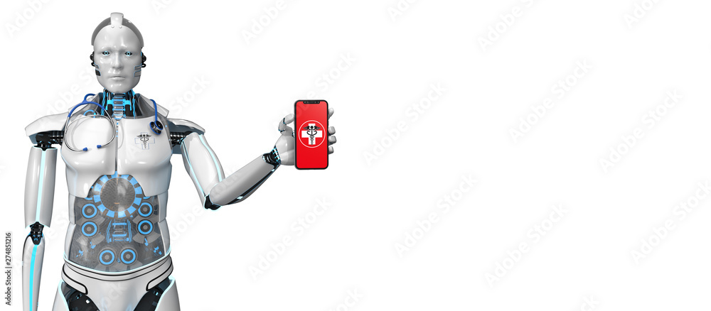 Humanoid Robot Medical Assistant Smarthone
