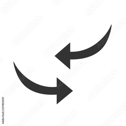 Quadro su tela Arrow rotation icon in flat style