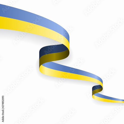 Ukrainian flag wavy abstract background. Vector illustration.