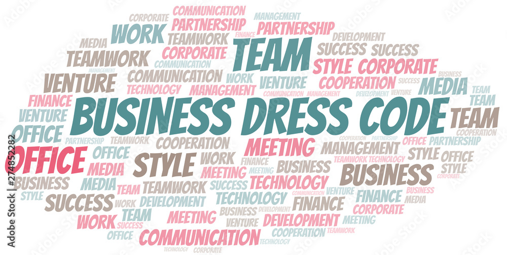 Obraz premium Business Dress Code word cloud. Collage made with text only.