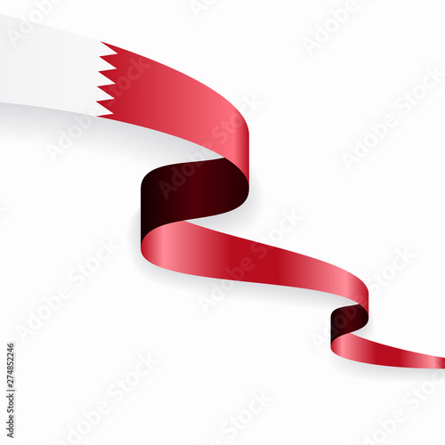 Bahrain flag wavy abstract background. Vector illustration.