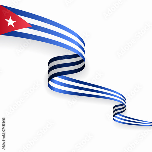 Cuban flag wavy abstract background. Vector illustration.