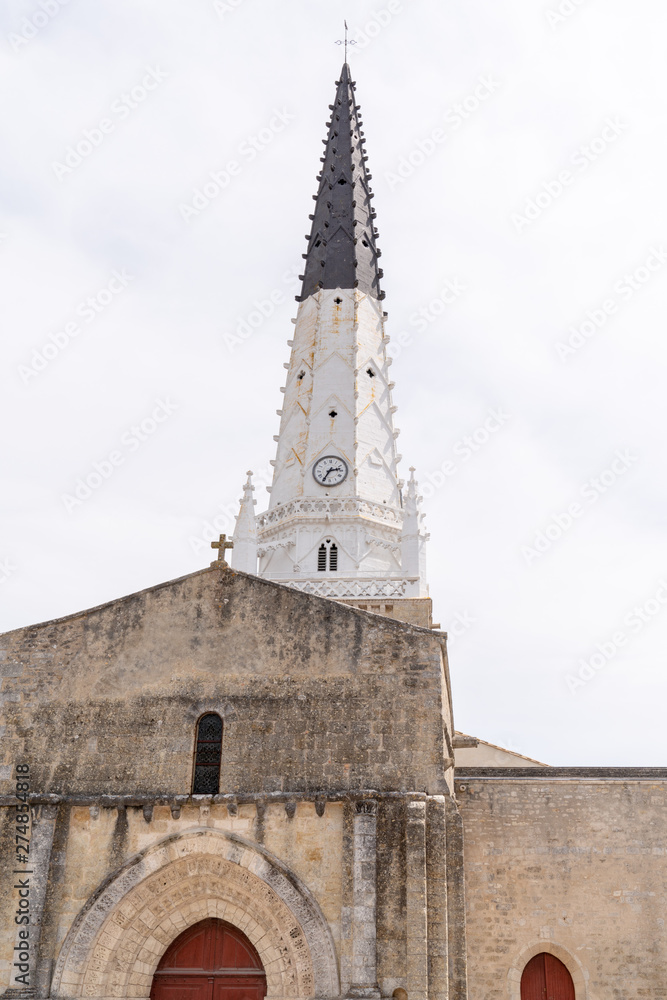 church spire in village of Ars en Re in Ile de Re France