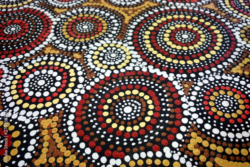 Schilderij op canvas Indigenous Australian art Dot painting background