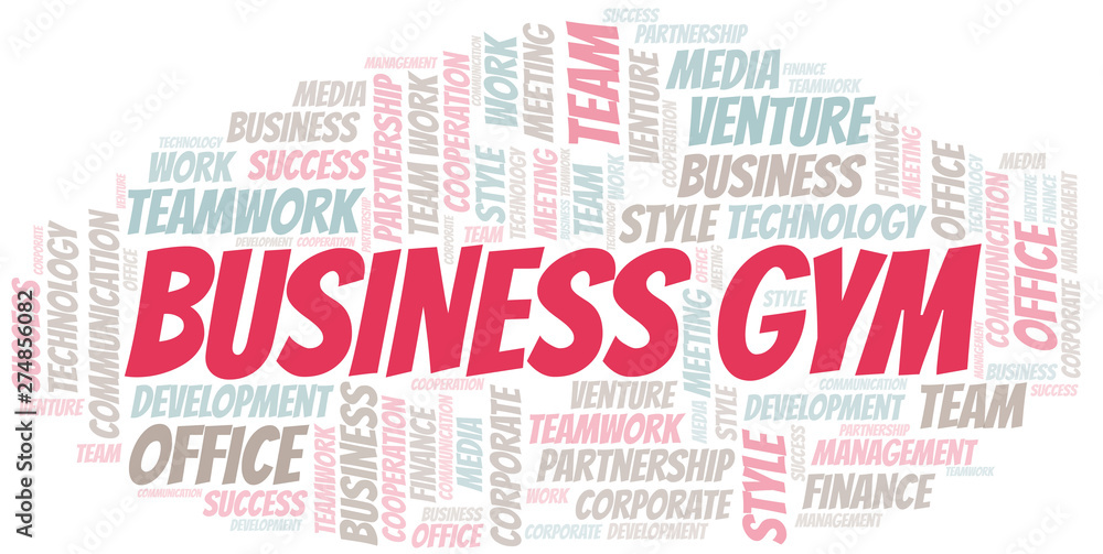 Fototapeta premium Business Gym word cloud. Collage made with text only.