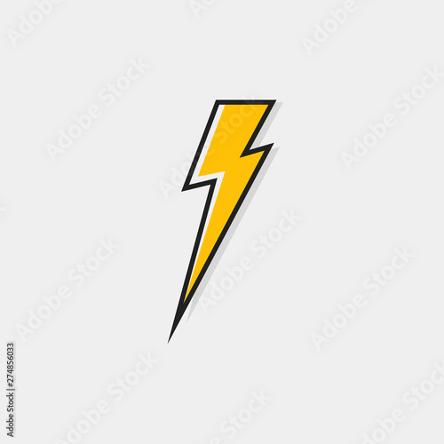 Electric lightning bolt logo for your needs. Thunder icon. Modern flat style vector illustration