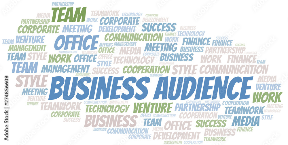 Obraz premium Business Audience word cloud. Collage made with text only.