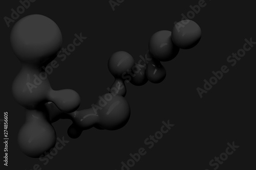 Abstract white three-dimensional background of flying liquid drops 3D illustration of 3D rendering