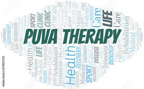 Puva Therapy word cloud. Wordcloud made with text only.