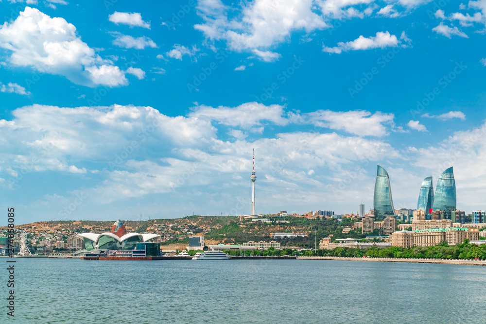 View of the embankment of Baku city