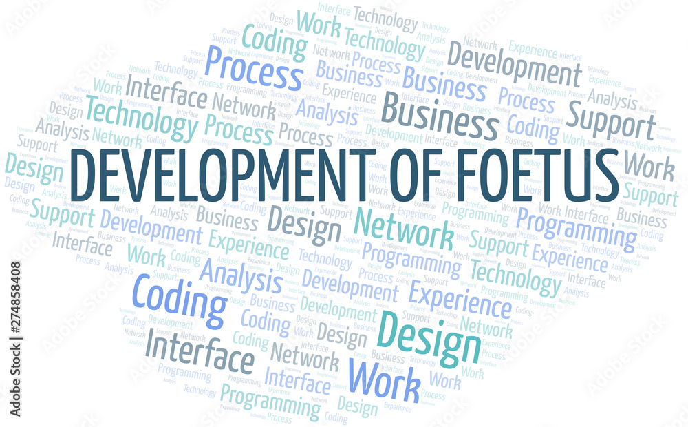 Development Of Foetus word cloud. Wordcloud made with text only.