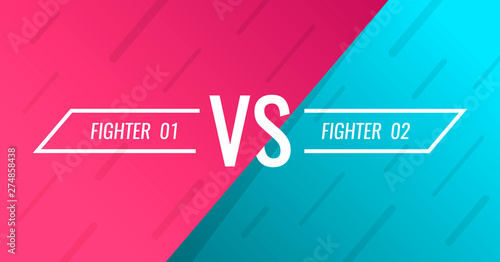 Versus screen with geometric shapes. Vs battle headline. Modern vector illustration in flat style