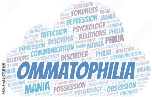 Ommatophilia word cloud. Type of Philia.