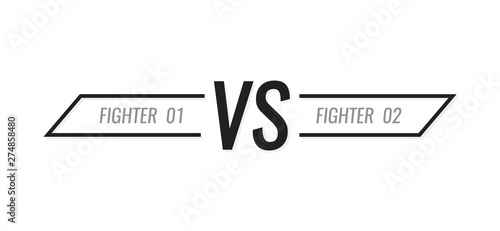 Versus screen with geometric shapes. Vs battle headline. Modern vector illustration in flat style