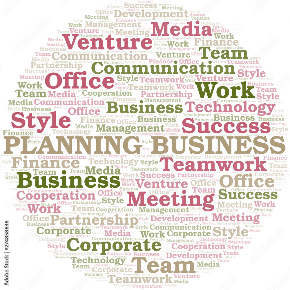 Planning Business word cloud. Collage made with text only. Planning Business word cloud. Collage made with text only.