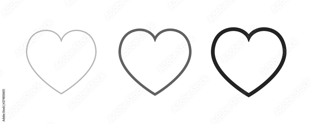 Heart icon collection. Live stream video, chat, likes. Social media Heart icon collection. Live stream video, chat, likes. Social media