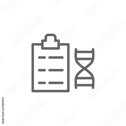 DNA, files, text icon. Element of bio engineering illustration. Thin line icon for website design and development, app development. Premium icon