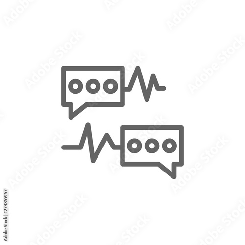 Speech bubble, pulse icon. Element of bio engineering illustration. Thin line icon for website design and development, app development. Premium icon