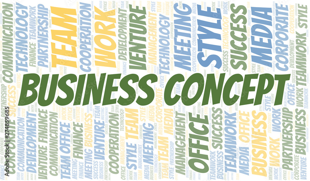 Obraz premium Business Concept word cloud. Collage made with text only.