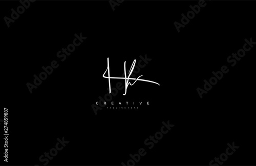 Stylish Monogram Signature Letter Hh Logo Design