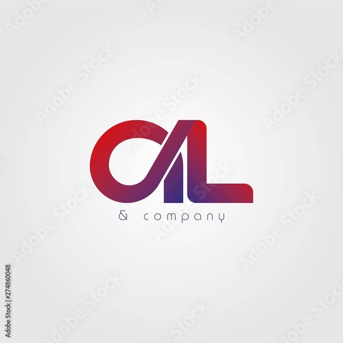 abstract Letters al logo. AL Letter logo Design Vector with gradient. vector logo