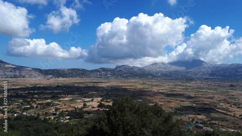 Background landscape of Lassithi plateau, Crete, Greece