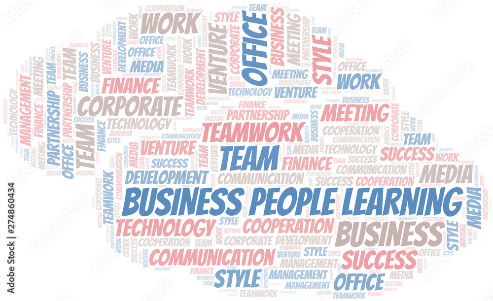 Business People Learning word cloud. Collage made with text only.