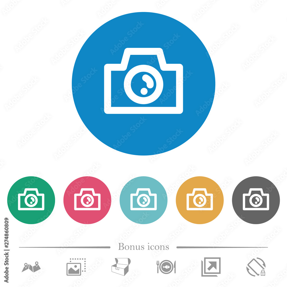Camera flat round icons Camera flat round icons