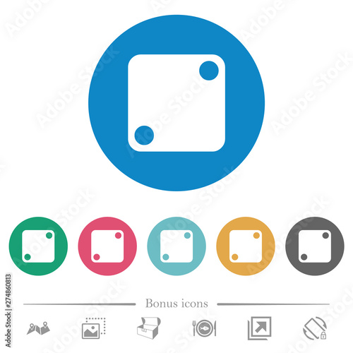 Domino two flat round icons