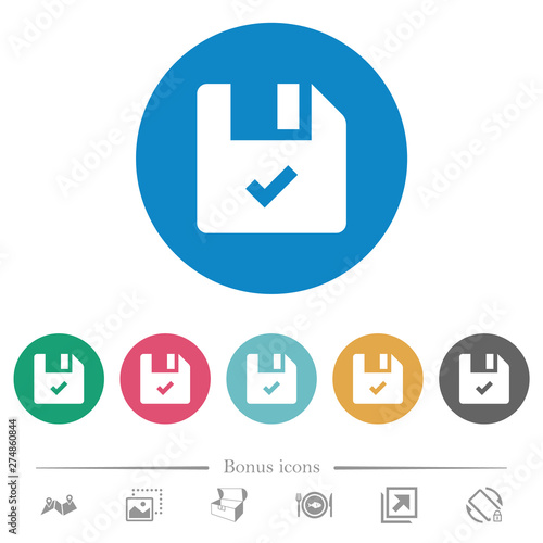 File ok flat round icons